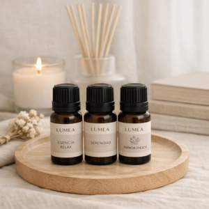 Aceites esenciales LUMEA en ambiente cálido